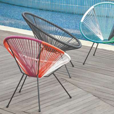 High Quality  patio Woven belt  Outdoor Furniture Garden  waterproof garden chairs optional sizes rainbow color egg chair