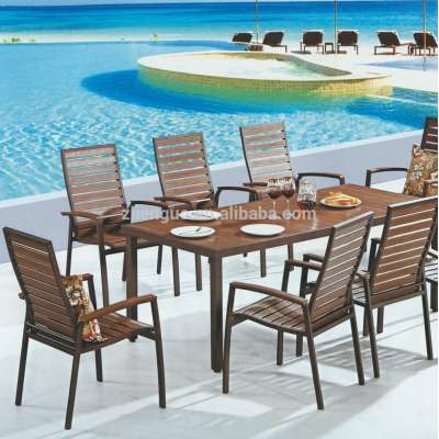 Hot selling wooden beach swimming pool garden dining furniture