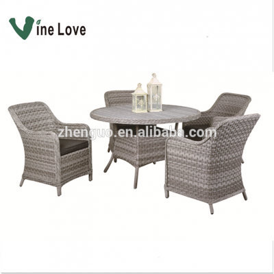 High Quality Hot Sale Rattan and Plastic Wood Dining Set Outdoor Garden Patio Furniture