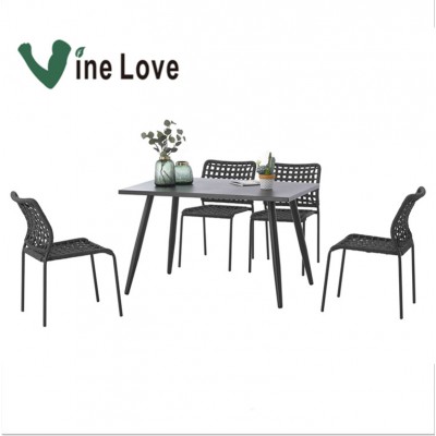 High quality garden furniture comfortable steel frame outdoor dinning sets table and chairs waterproof patio garden furniture