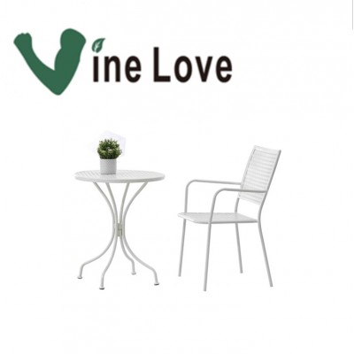 White elegant garden table and chairs cheap high quality wholesale outdoor garden sets comfortable folding furniture set